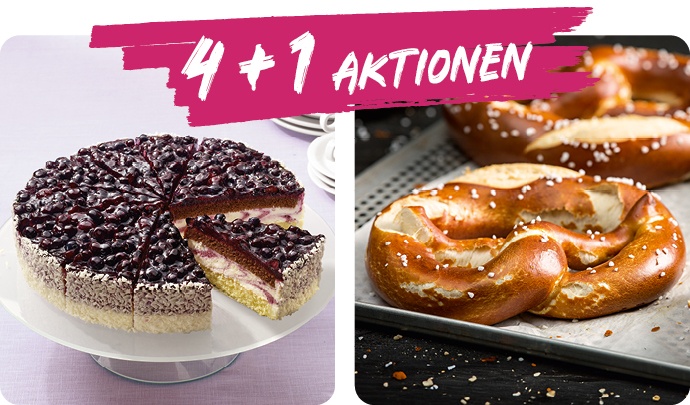 4+1 Aktion Sommerkuchen, Torten & Snacks